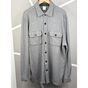 Brooks Brothers 1818 Men's XL Grey French Terry Shacket Cotton Over-Shirt Jac